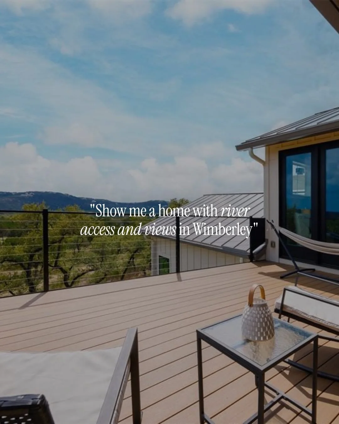 If you&rsquo;re looking for views, river access, and a custom home just minutes from Downtown Wimberley, this is one of the first homes I&rsquo;d want you to see.

And it&rsquo;s not just the setting that draws people in.

It&rsquo;s the elevated des