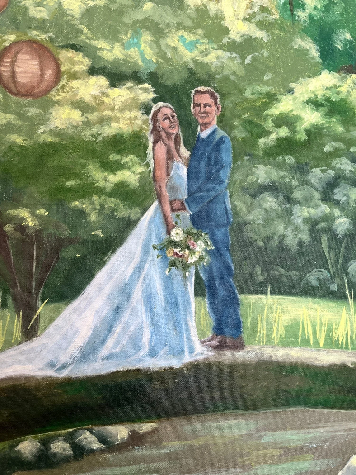 Færdigt bryllupsmaleri fra bryllupsdag