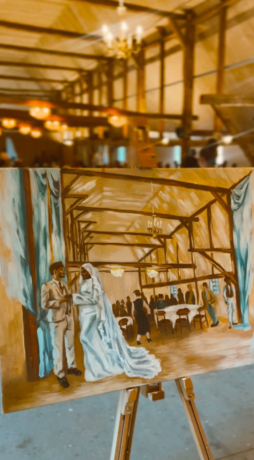 Færdigt bryllupsmaleri fra Møllerup Gods