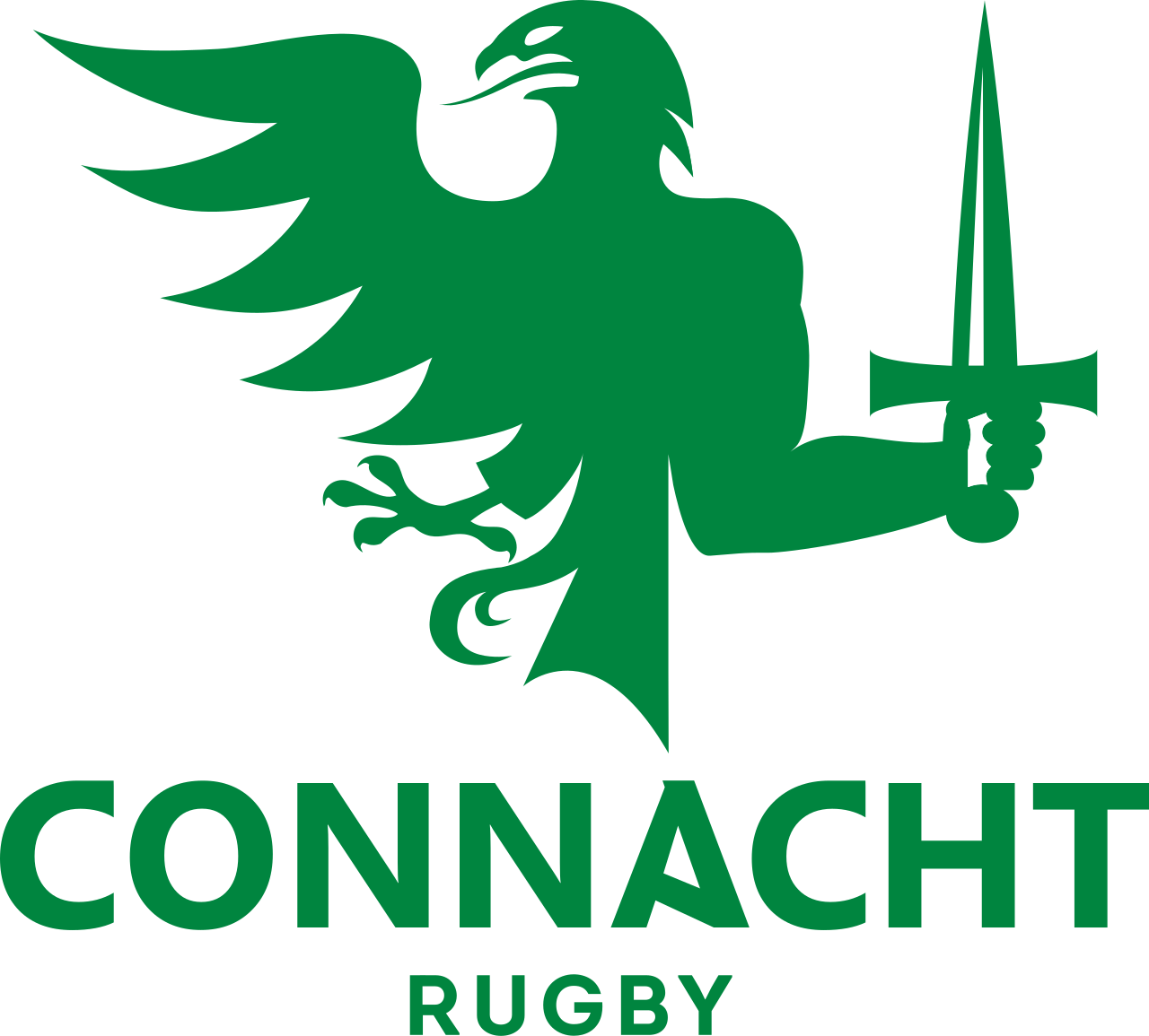The Connacht Rugby logo featuring a green heraldic lion holding a sword.