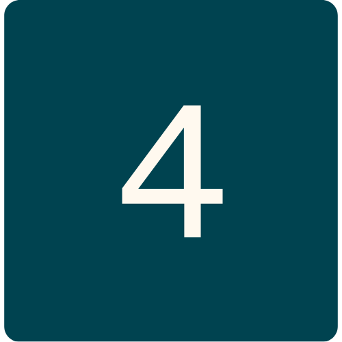 Number four on a blue-green background.