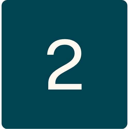 Number 2 in white on a dark teal background.