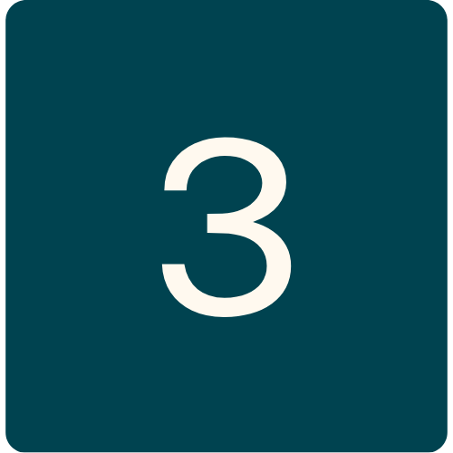 Number three on a dark teal background.