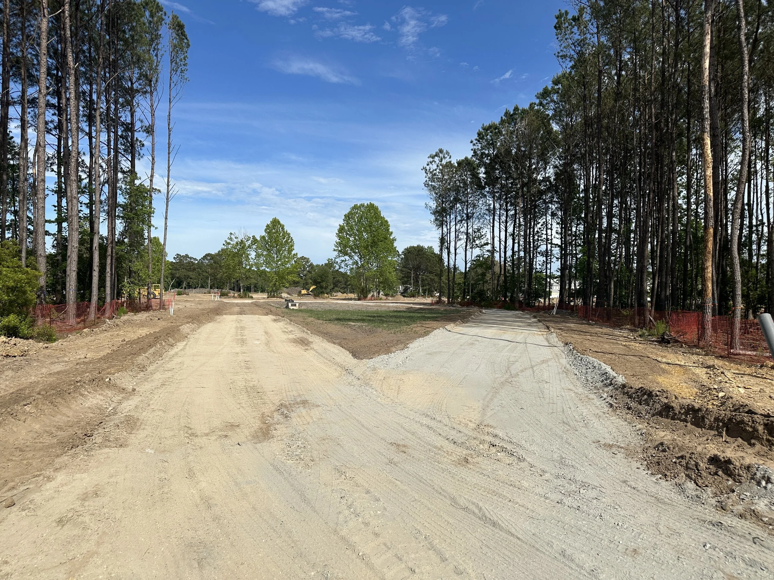Alley surrounds a dry pond in Pondcrest, a new phase of Habersham