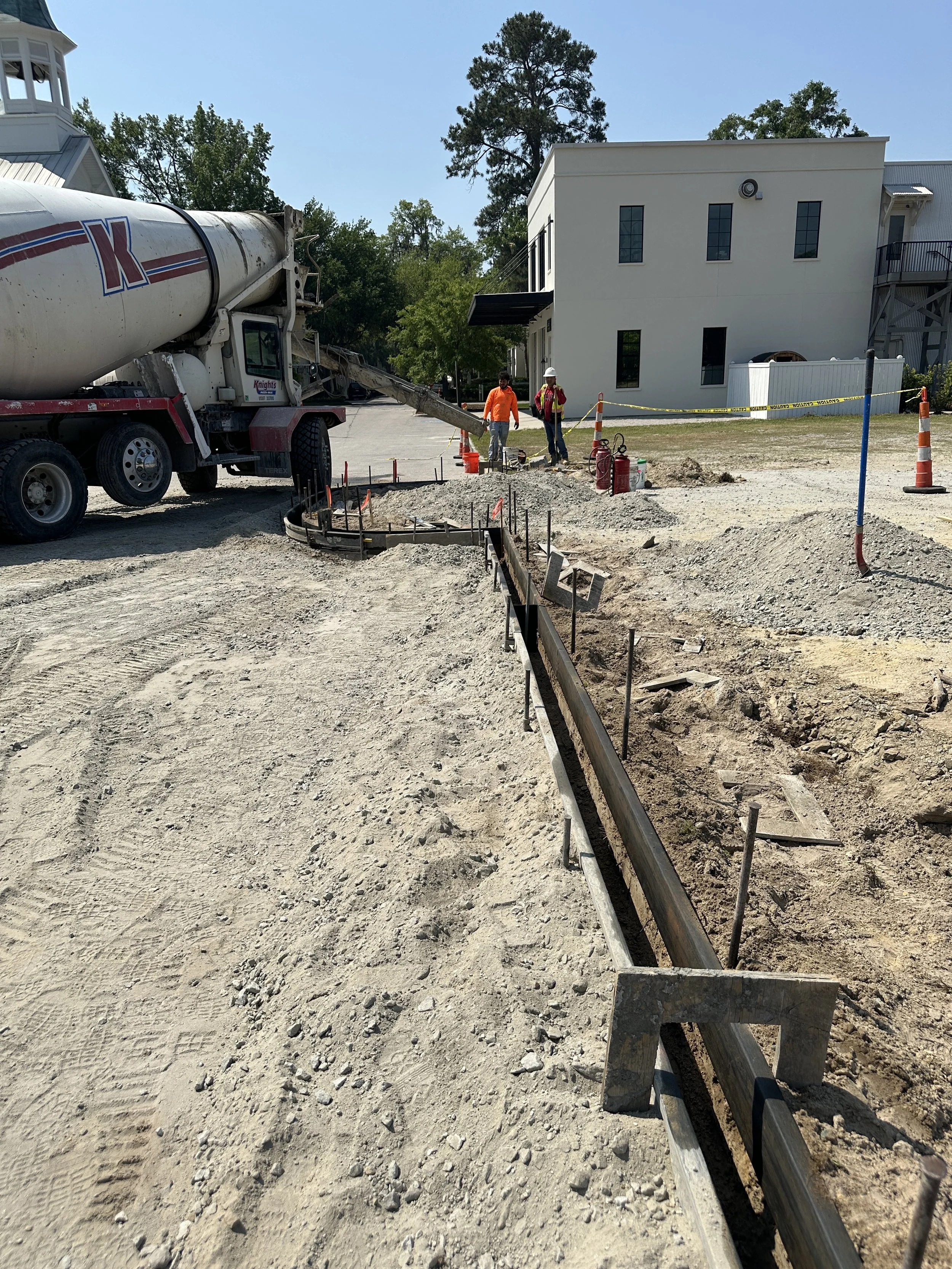 vertical curb hand formed for North Market in Pondcrest Phase of Habersham