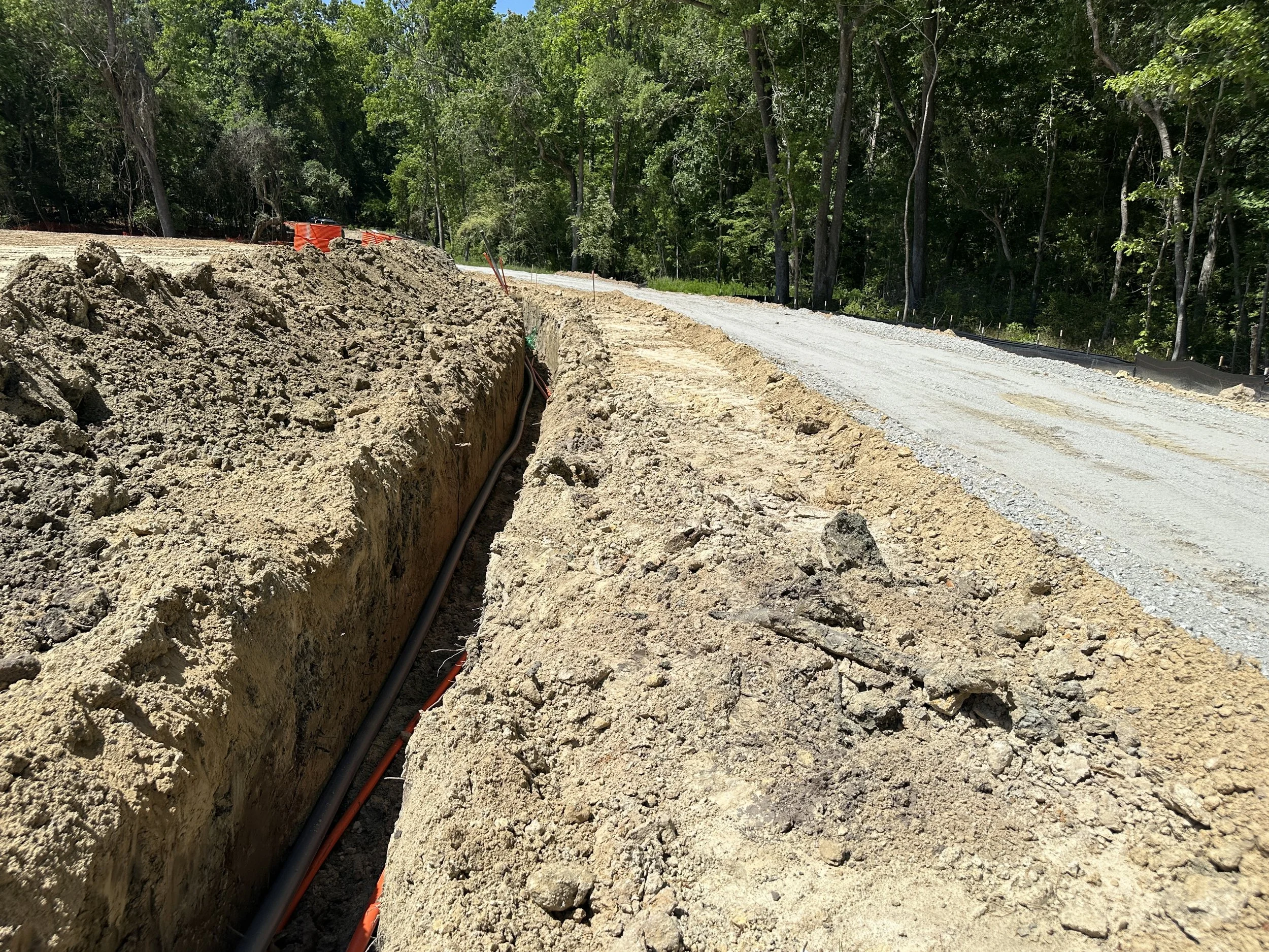 Joint trench for power and telecommunication in Pondcrest Phase of Habersham
