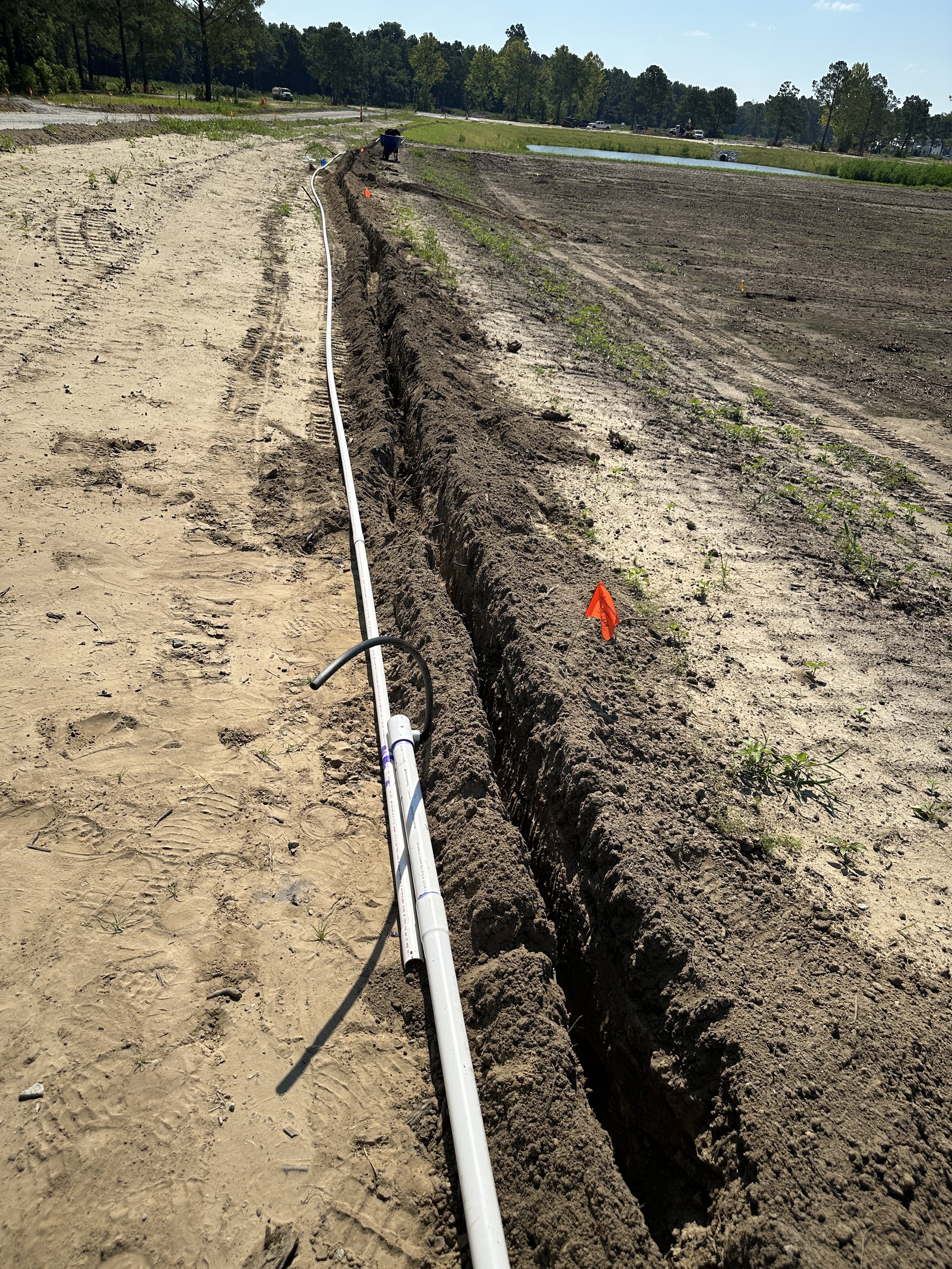 Irrigation lines being installed in Habersham Pondcrest Phase