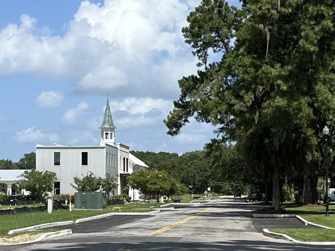 New on street parallel parking spaces on Cherokee Farms road as part of the Habersham Pondcrest Phase