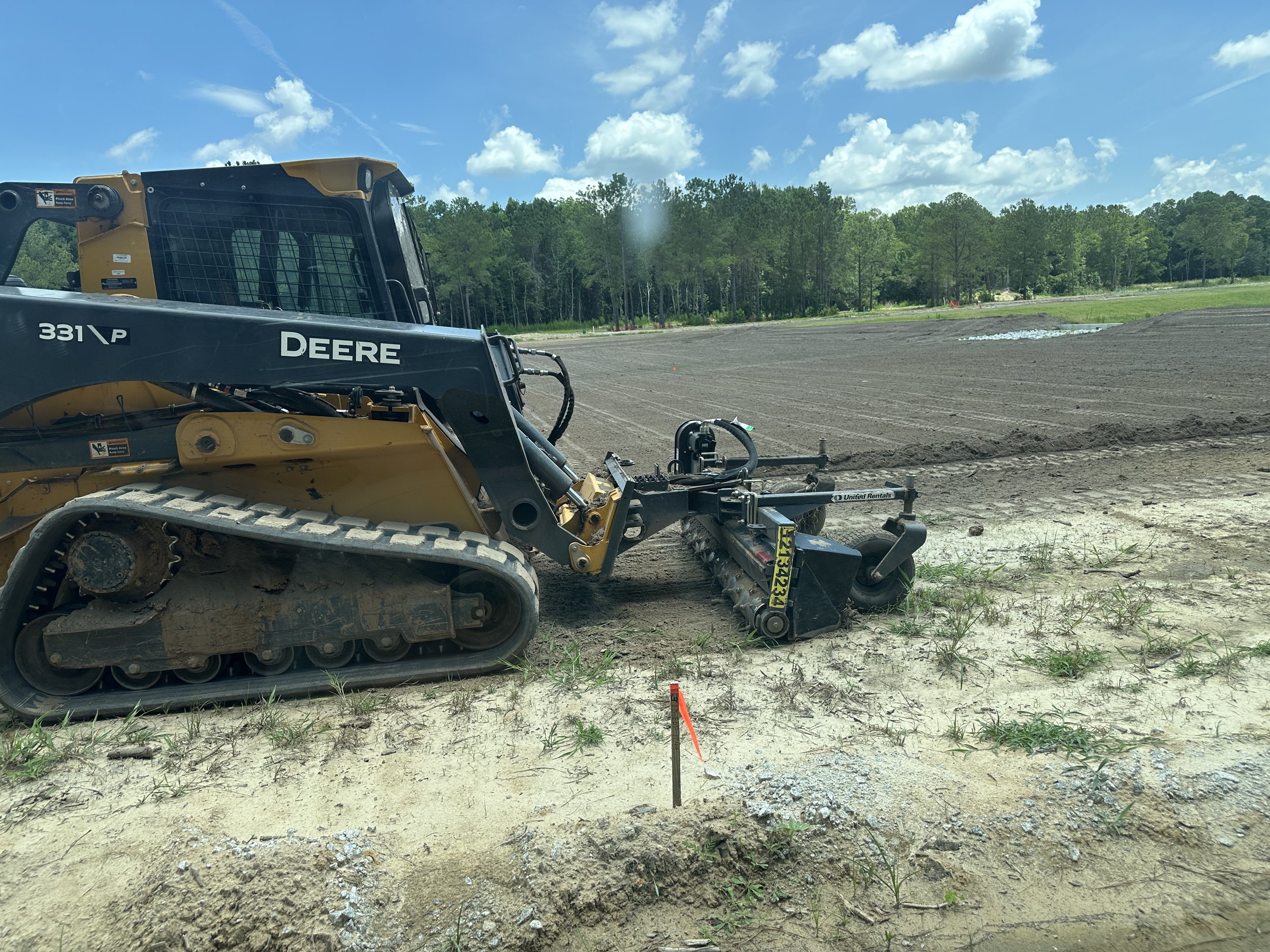harley rake for habersham pondcrest phase park preparation