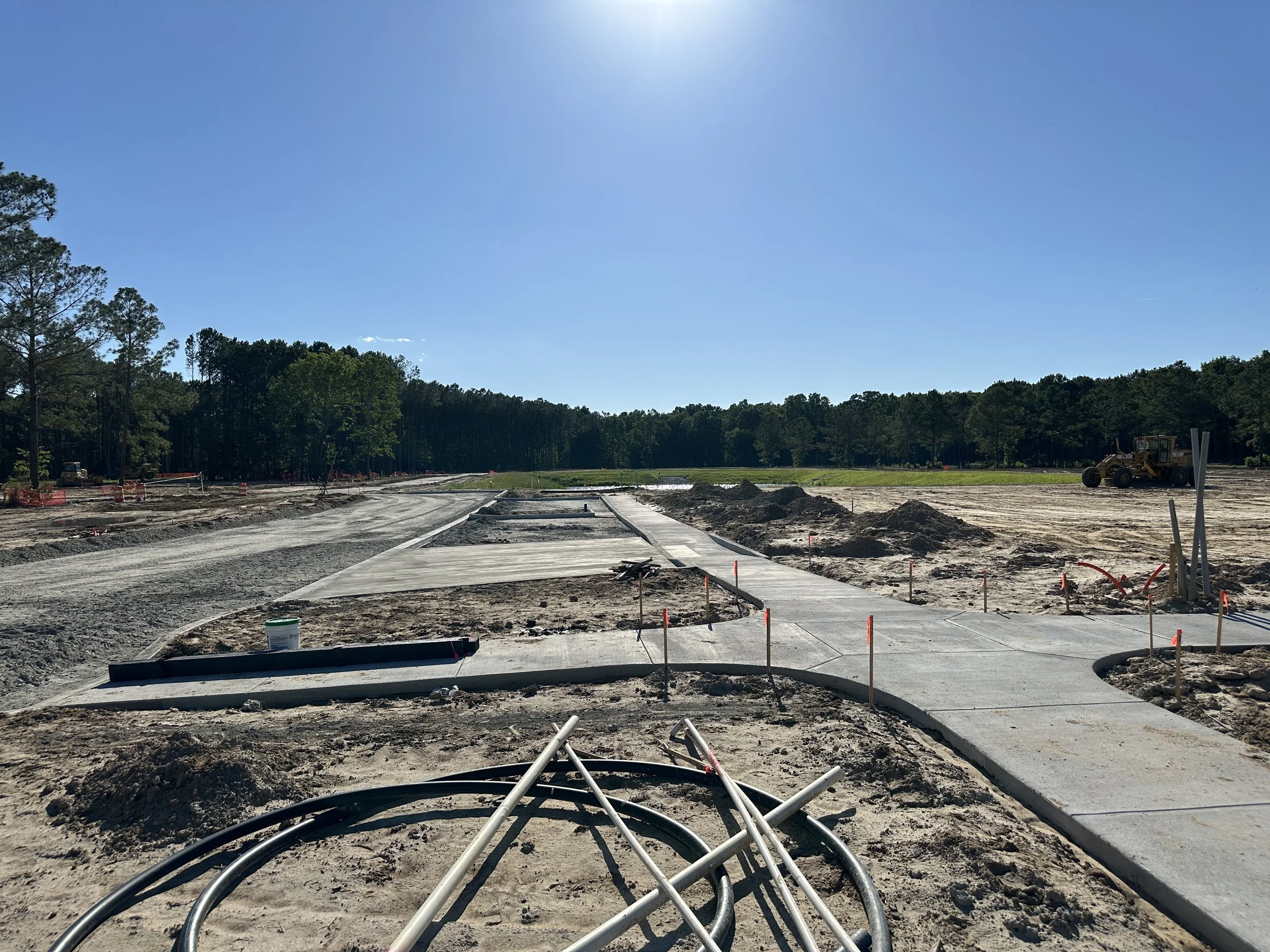 Habersham Pondcrest Phase sidewalks and parking being put in for a new pool