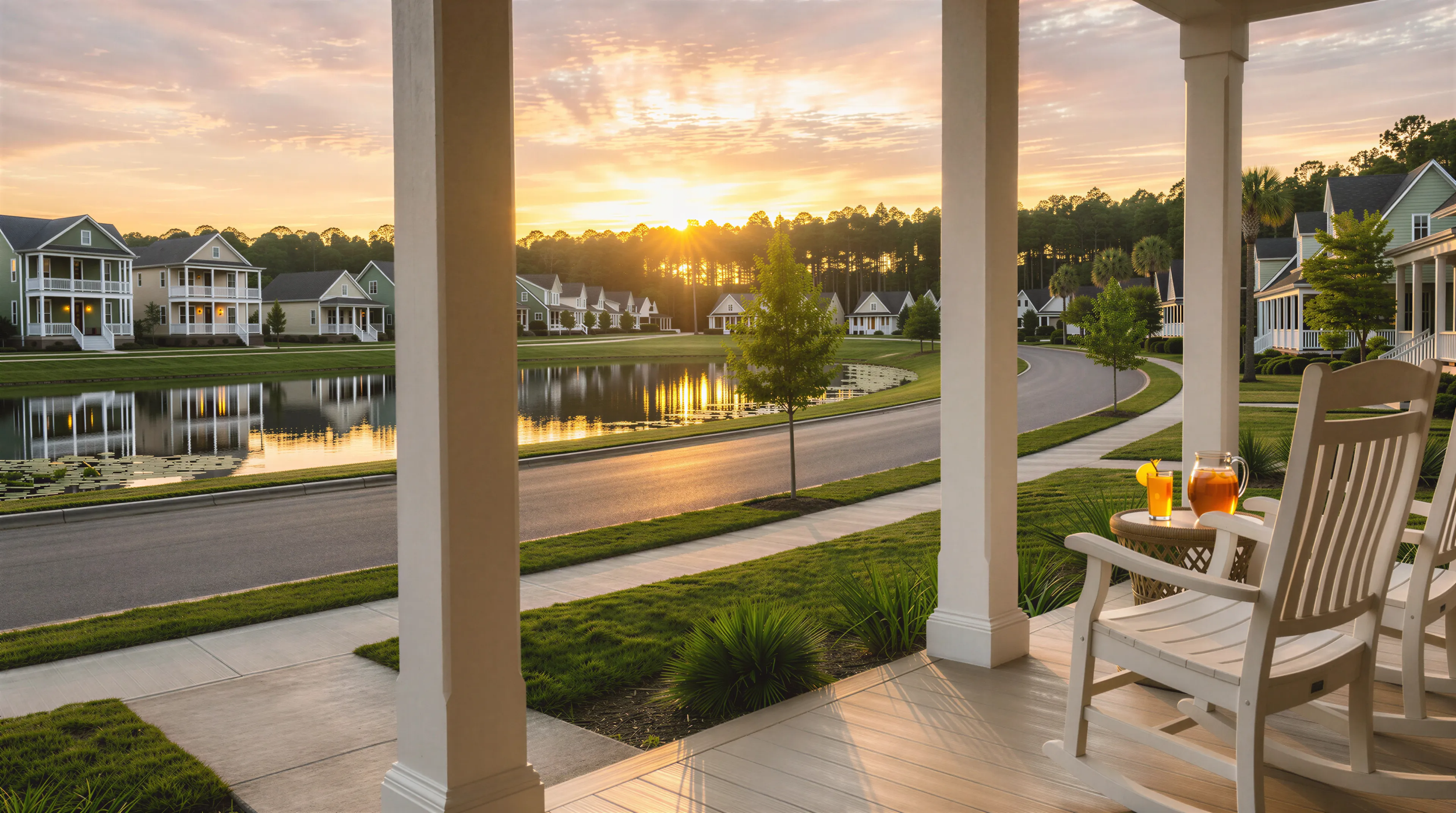 Pondcrest porch view rendering of Albert Gary Park in Habersham