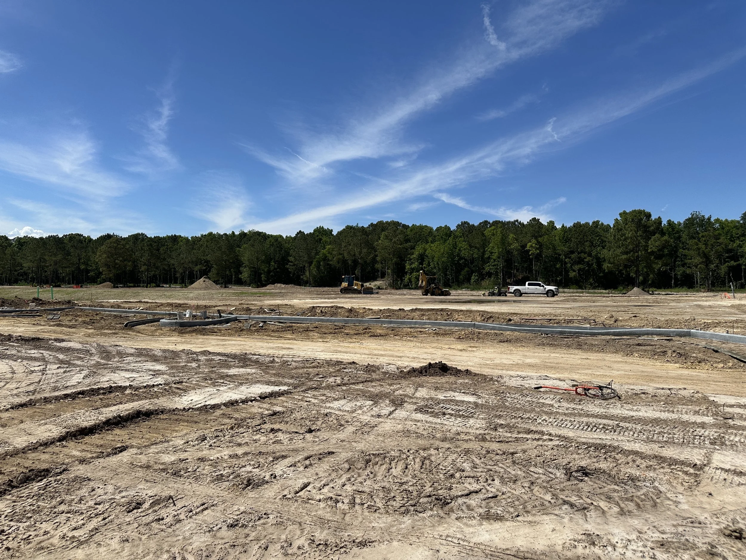 Pool site with curb in as part of Pondcrest, a new phase of Habersham