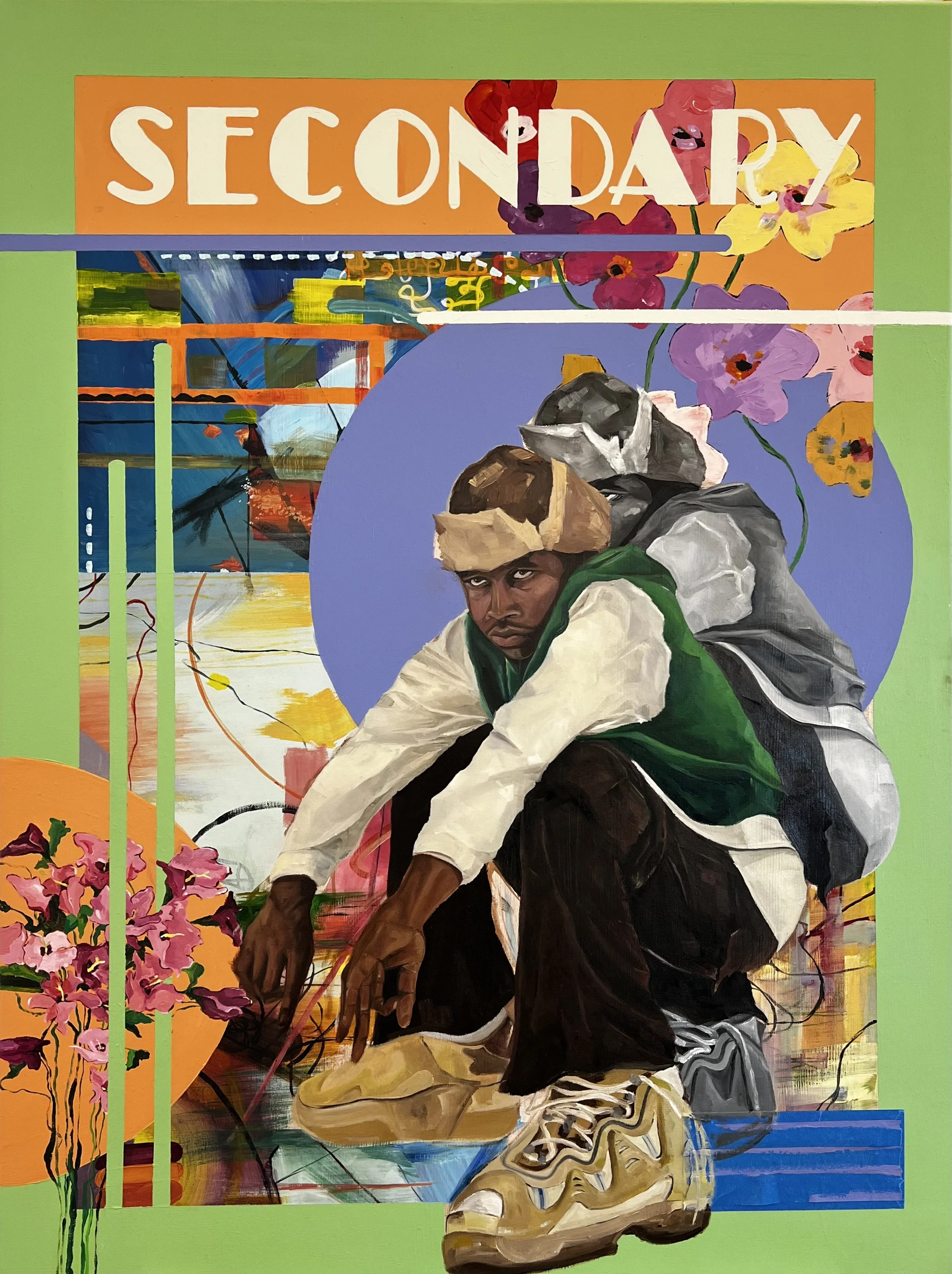 "Secondary Source"
acrylic & oil on canvas
36 x 48 in.