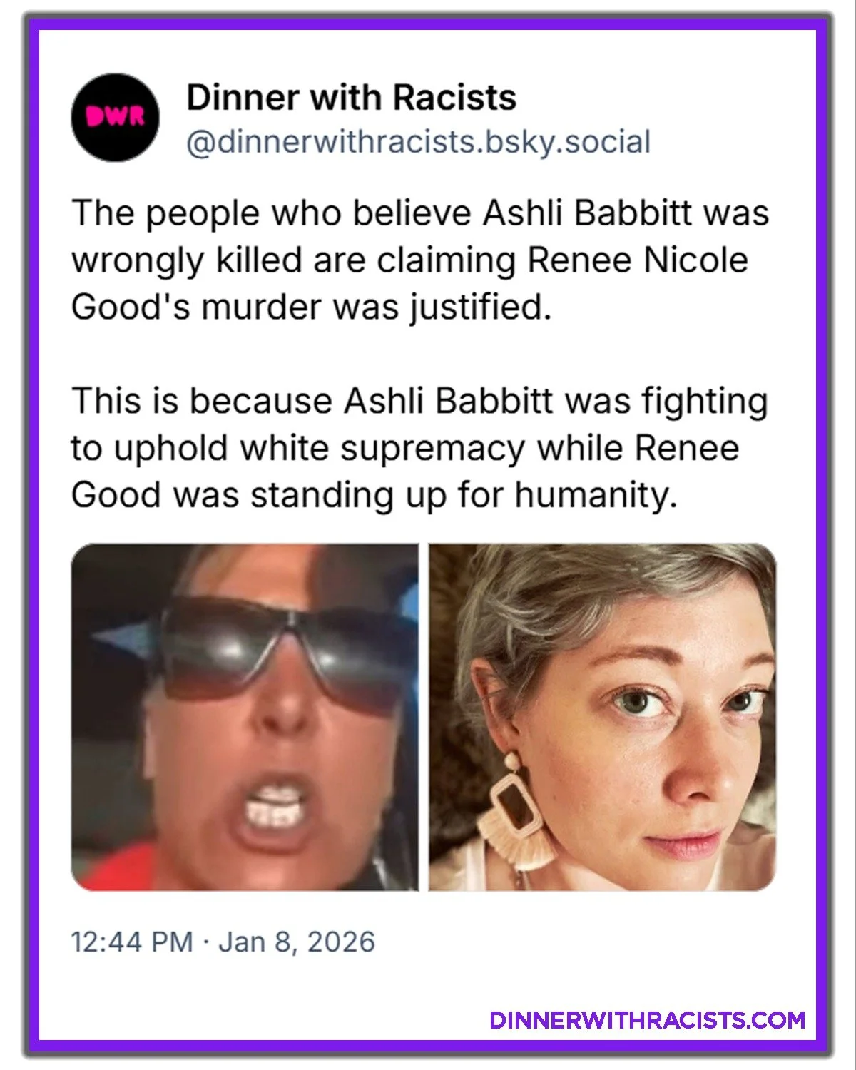 A woman who was shot in a car with stuffed animals is being labeled a terrorist while the woman who tried to overthrow an election is an angel.