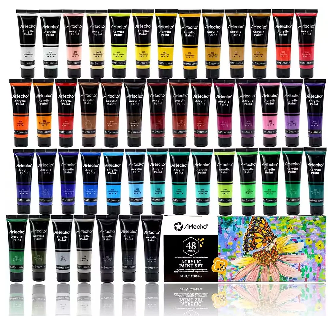 Artecho Acrylfarben-Set – 48 Farben