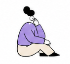 Dekoration: Sitzende Person