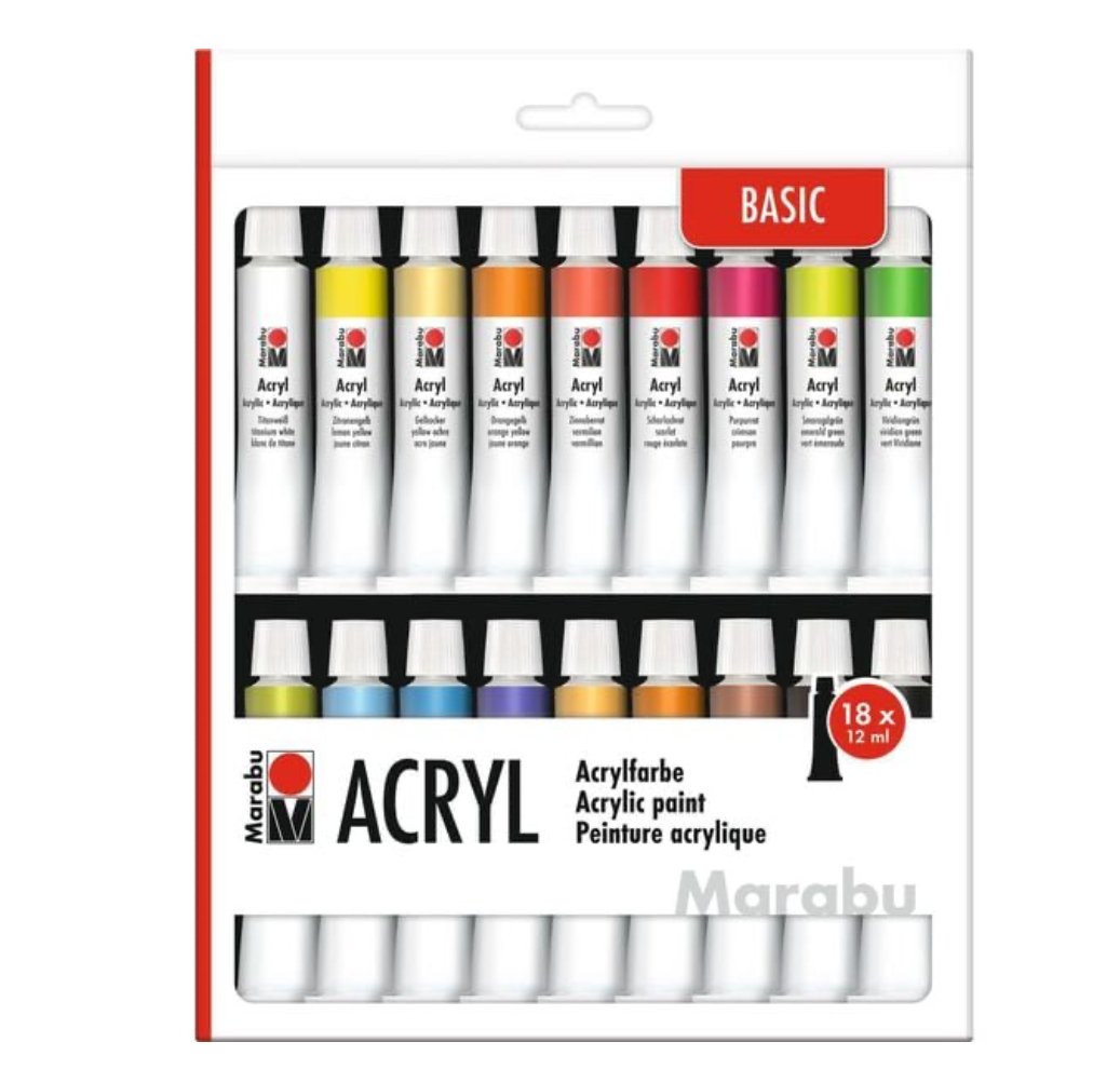 Marabu Acrylfarbenset BASIC 18x12ml