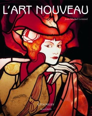 Couverture d'un livre intitulé 'L'Art Nouveau' avec une illustration d'une femme aux cheveux rouges dans un style Art Nouveau.
