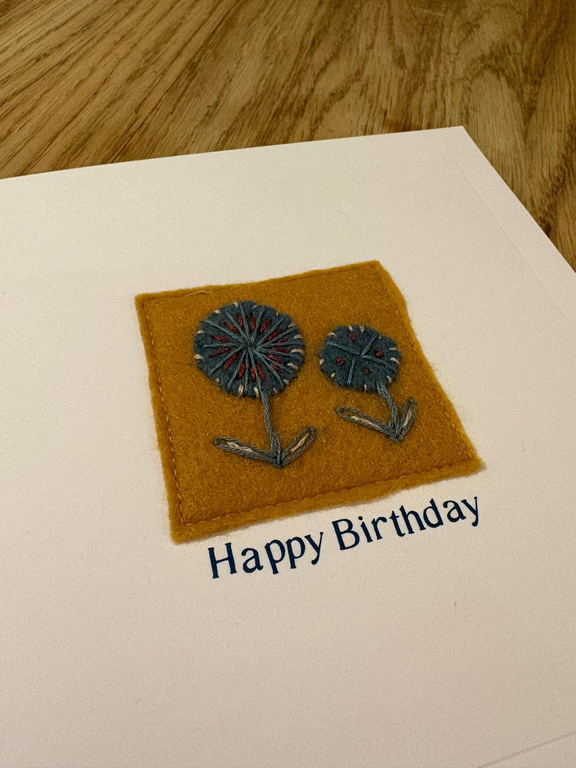 Felt Flower Birthday Card