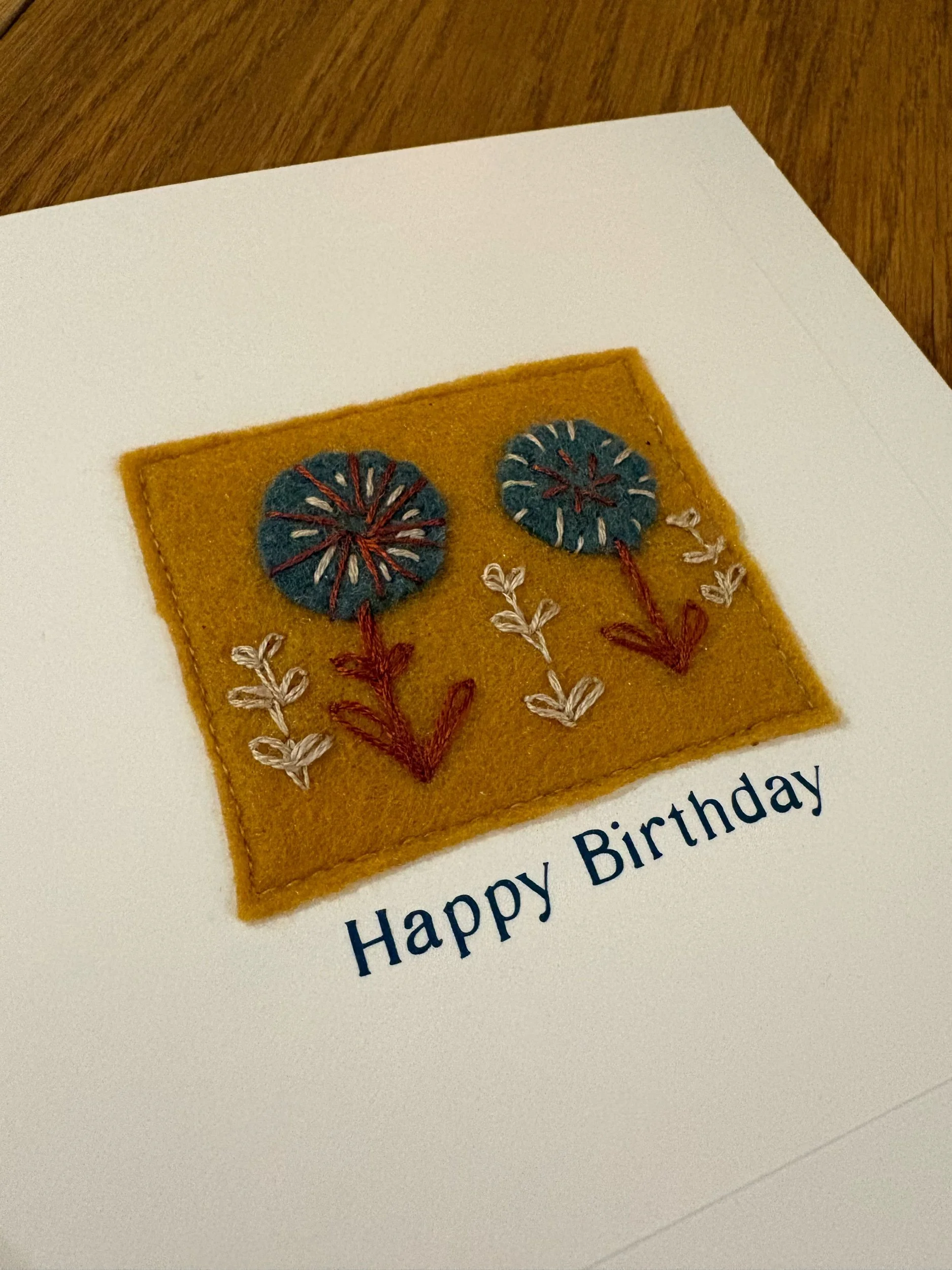 Felt Flower Birthday Card