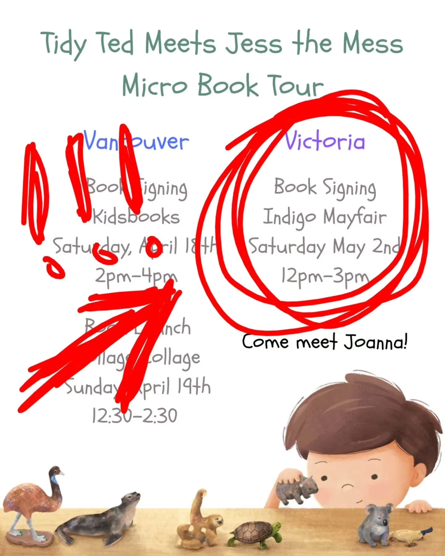 VICTORIA! It's your turn!! 

I will be hanging out at @indigomayfair this Saturday, May 2nd from noon until 3:00 p.m. for the last day of the Tidy Ted Meets Jess the Mess micro tour 💃💃💃

I'll be signing copies of the book, plus I'm bringing a few 
