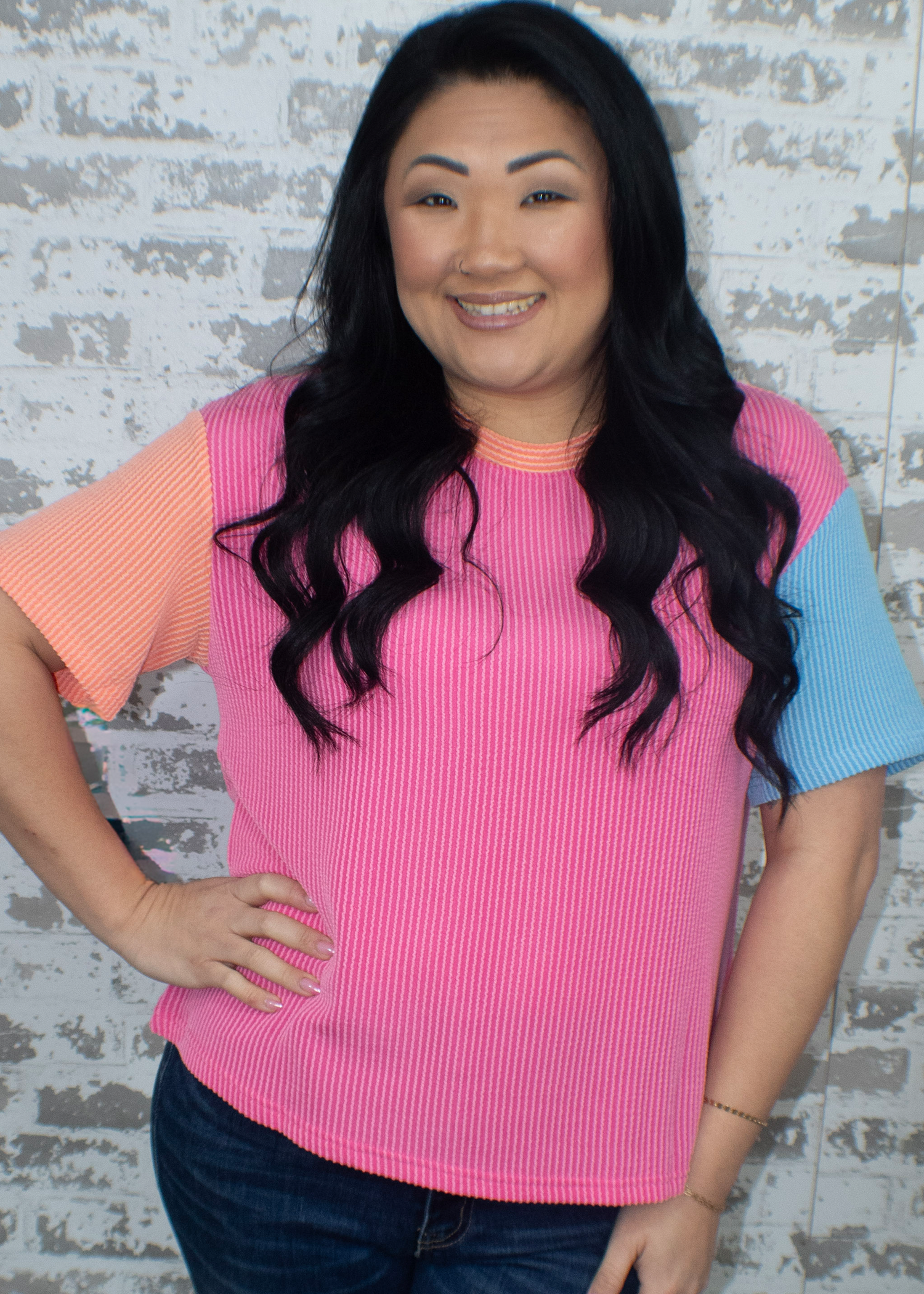 Pink Blue Orange Waffle