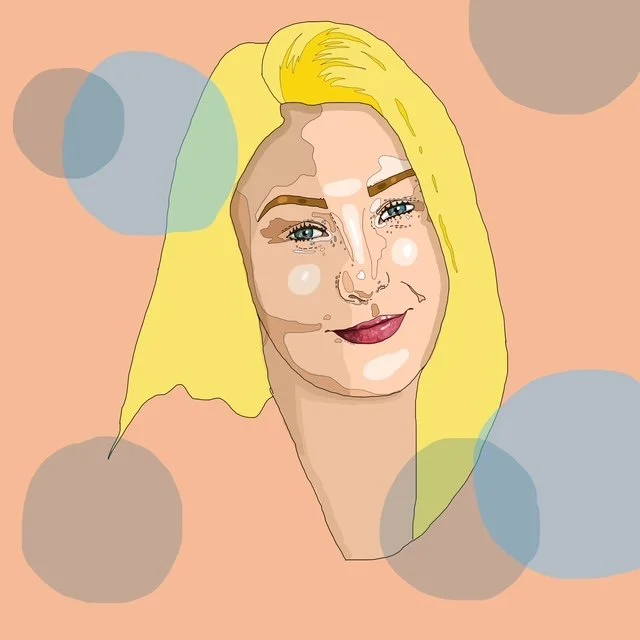 Sibel Birthday Commision finished pink and blue shapes.JPG