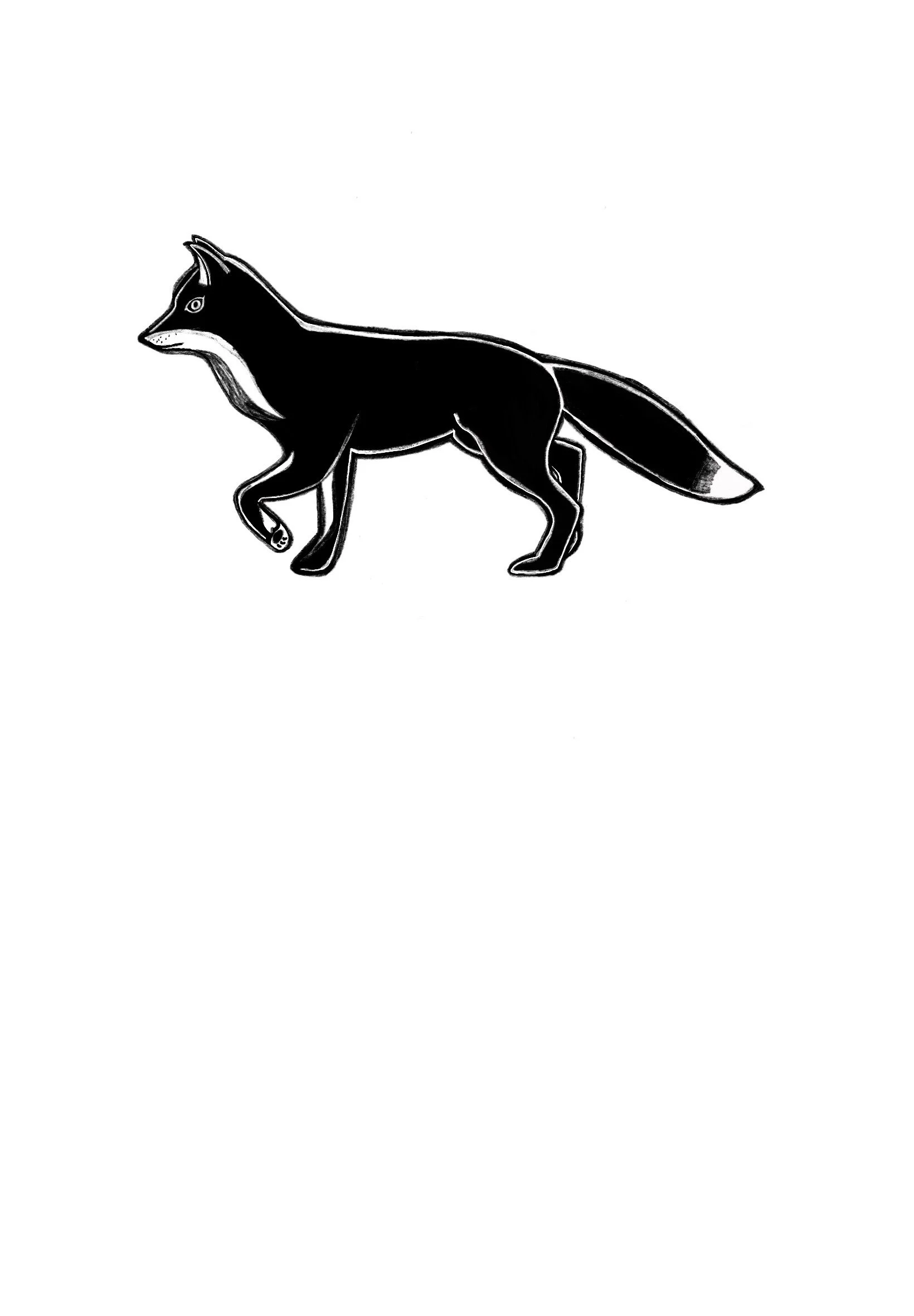 Circle 2" Black Fox Sticker