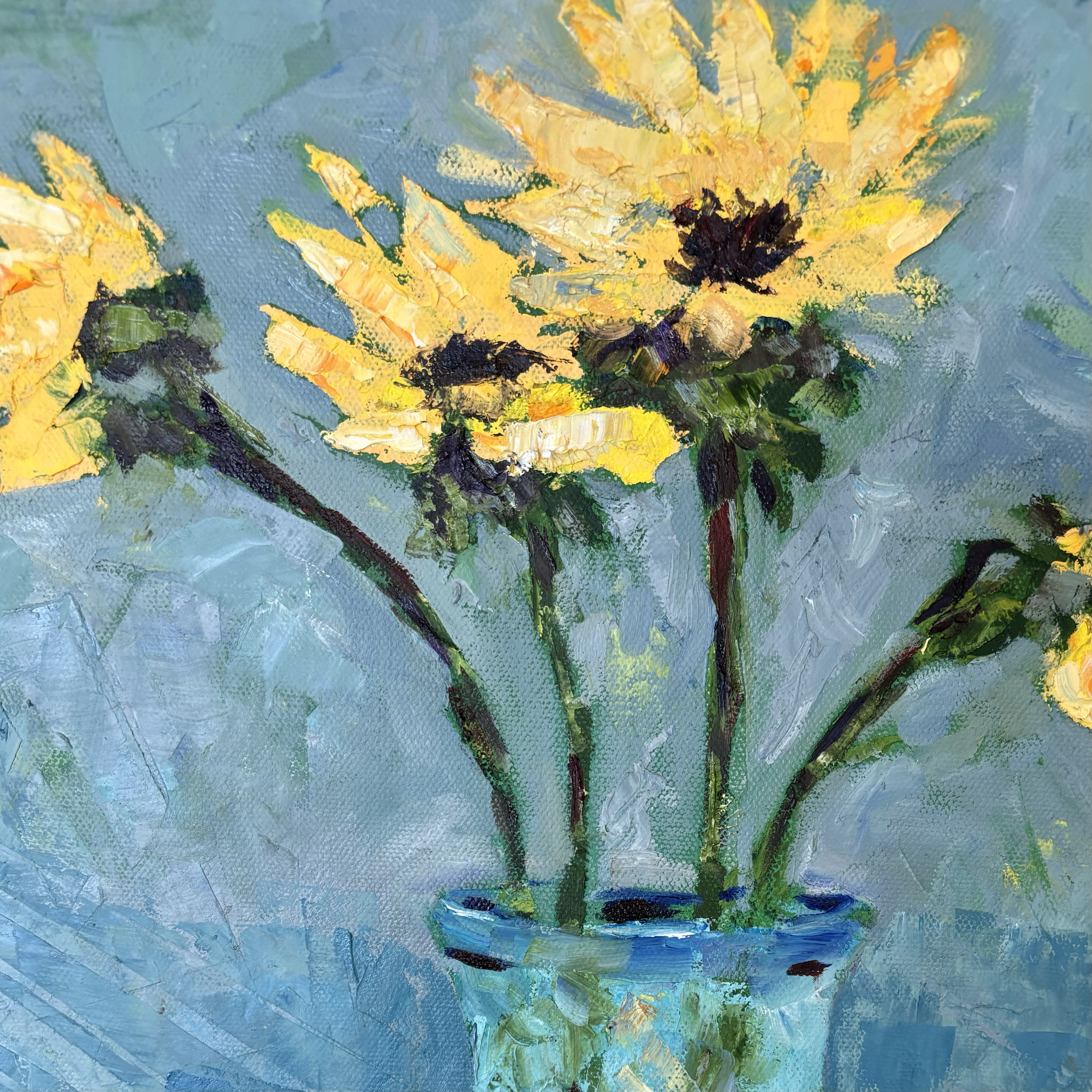 Cold wax and oil, 12 x 12 in. 