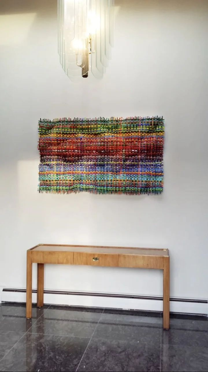 Mark Lewanski artist, woven glass surface