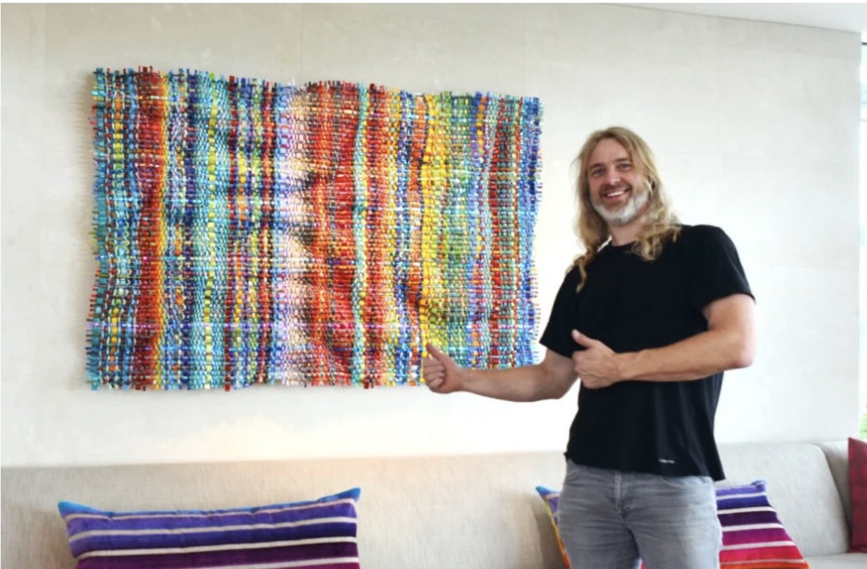 Mark Lewanski is the engineer, artist and inventor behind these beautifully handcrafted pieces of woven glass.