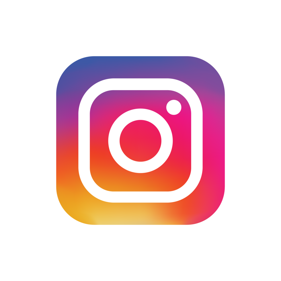 Instagram logo with a colorful background of purple, pink, orange, and yellow gradient