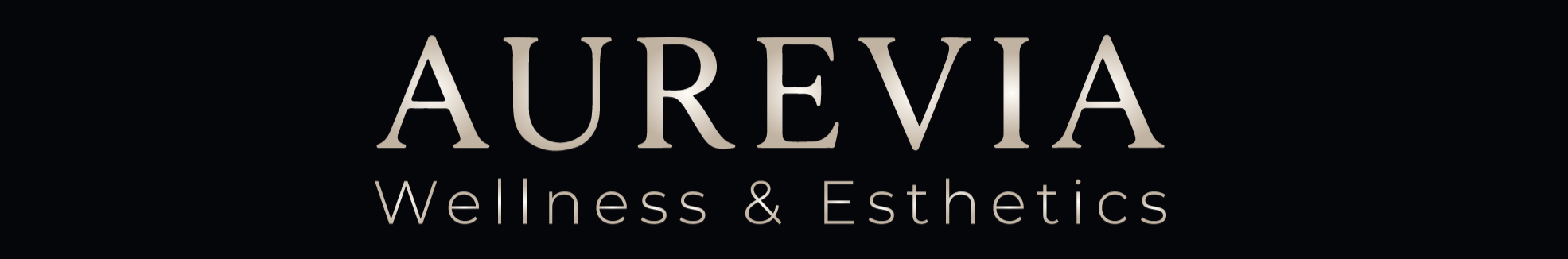 Aurevia Wellness & Esthetics logo with text on a black background.