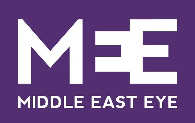 Logo with large stylized letters 'MEE' and the words 'Middle East Eye' underneath, on a purple background.