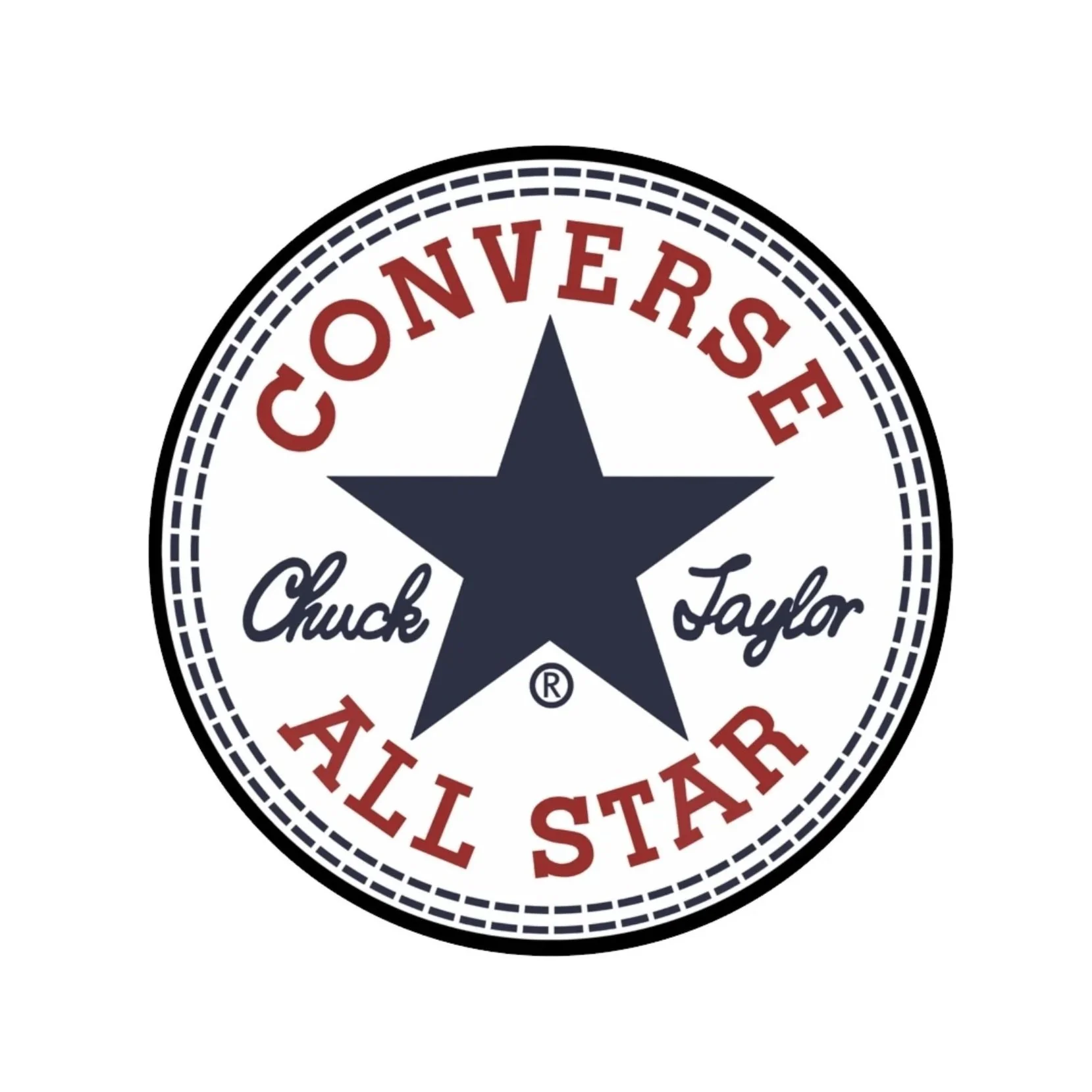 Converse All Star logo with a dark blue star and red text