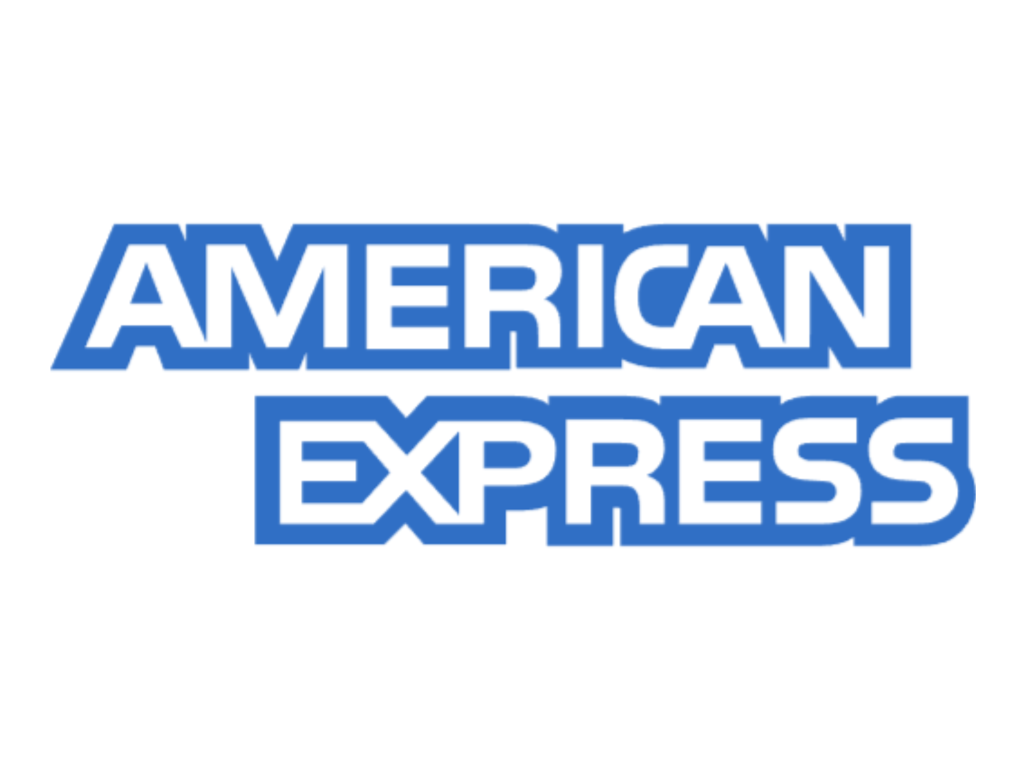 American Express logo in blue and white.