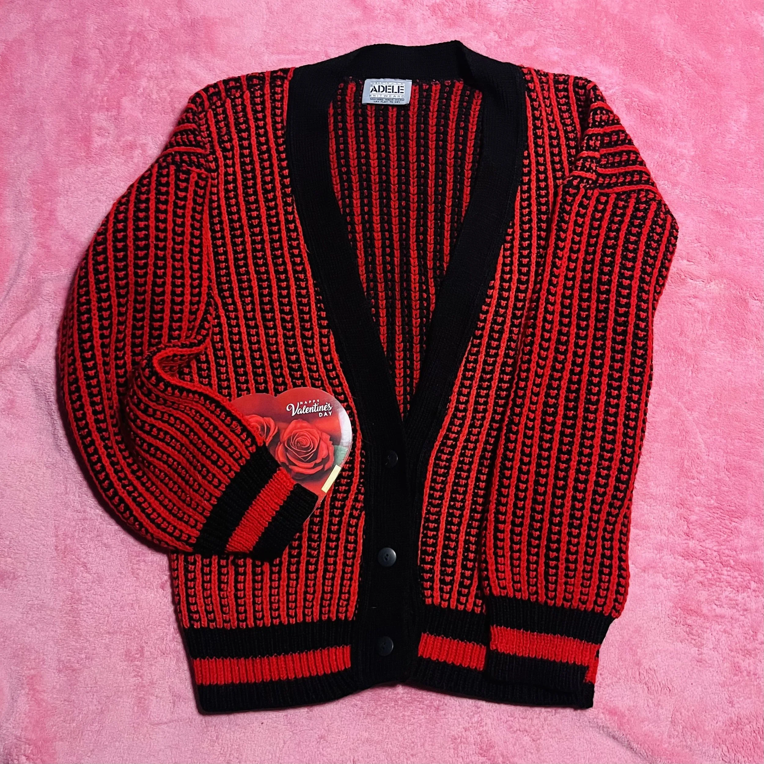 Vintage Black and Red Cardigan