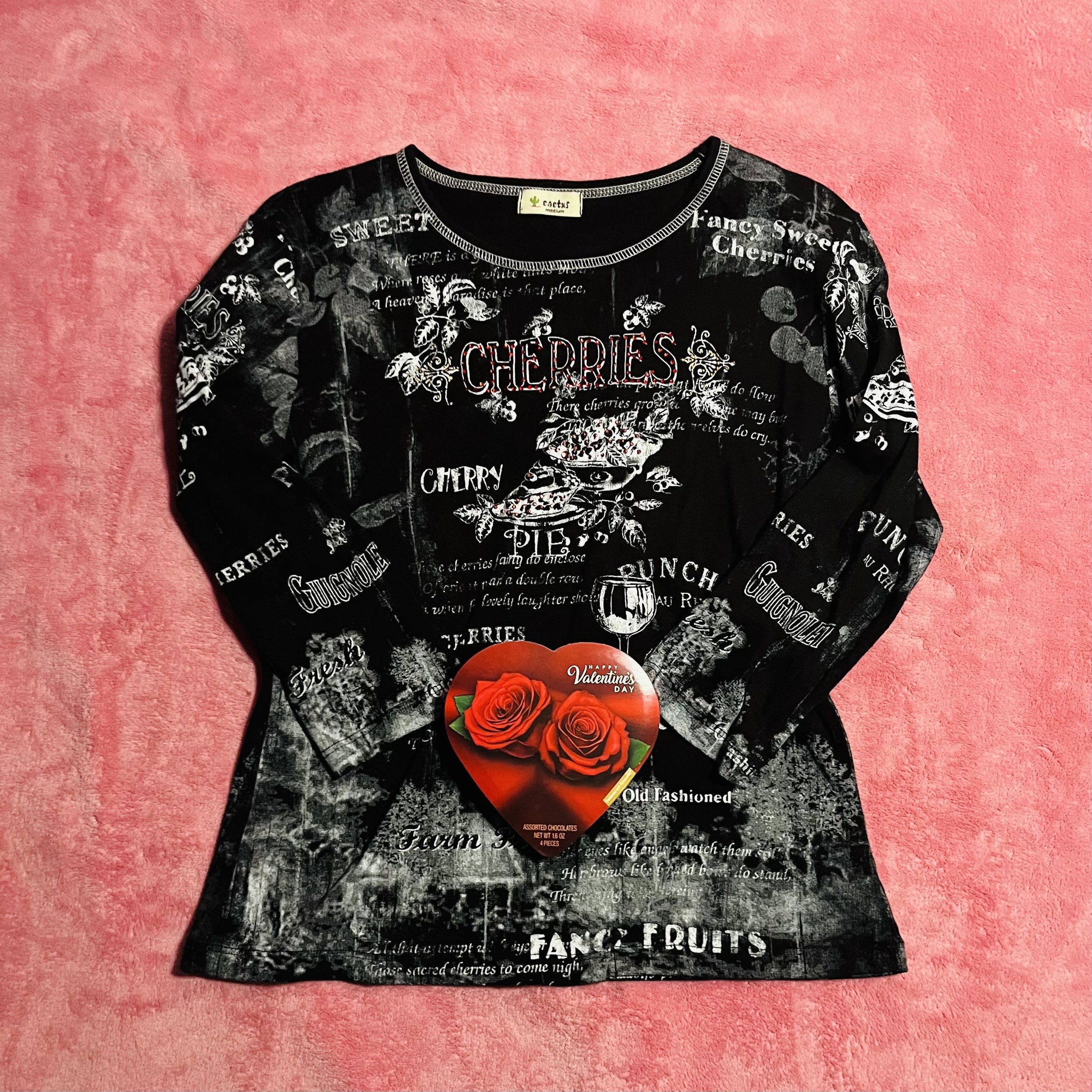 Vintage Rhinestone Cherries Top