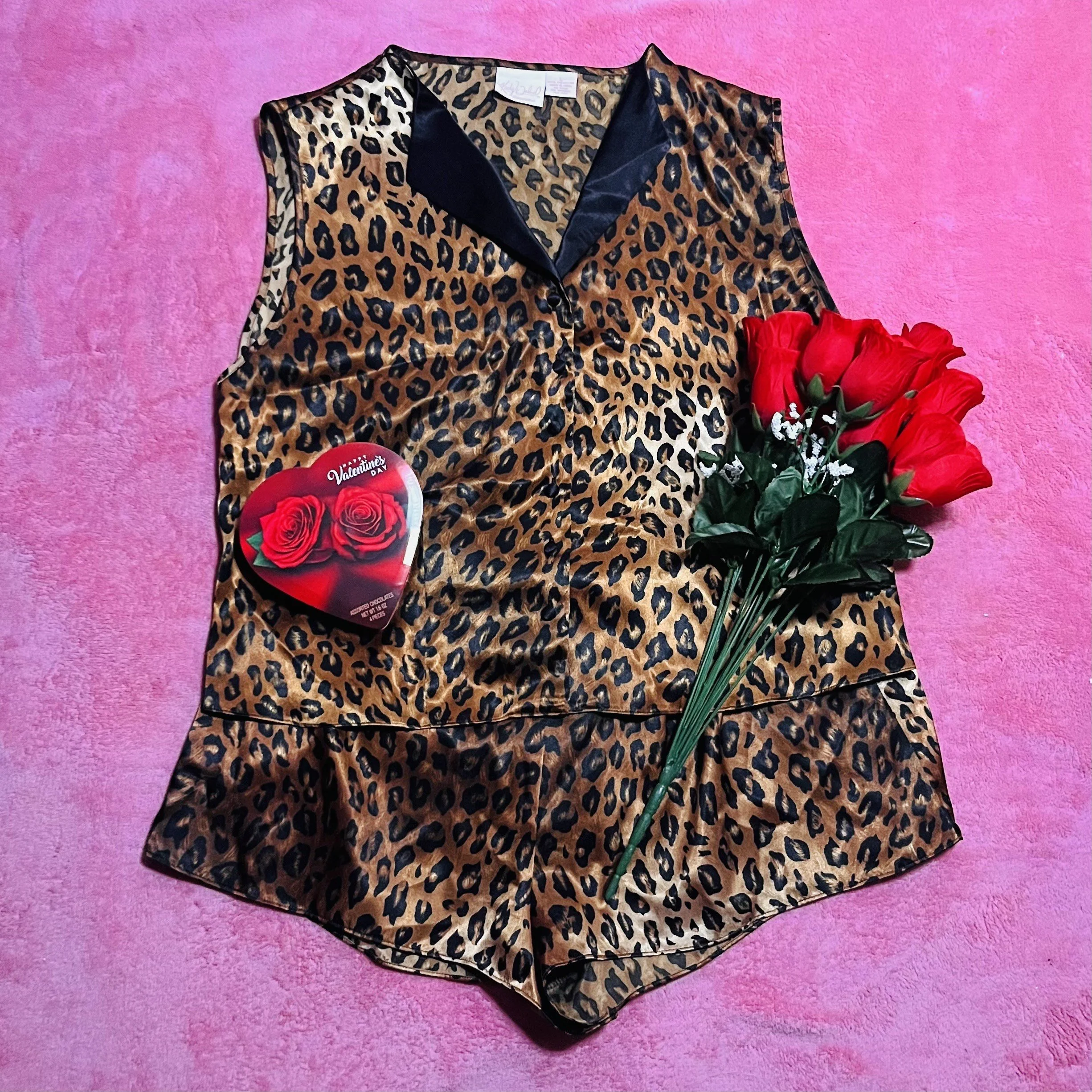 Vintage Leopard Print Pajama Set