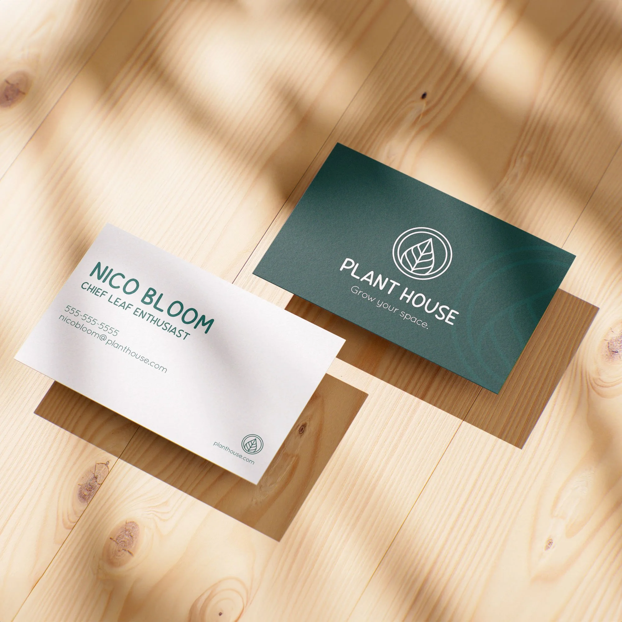 Plant House Branded Business Card Mock Ups