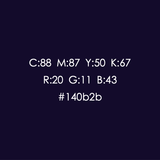 Digital color calibration chart showing CMYK, RGB, and hexadecimal color codes.