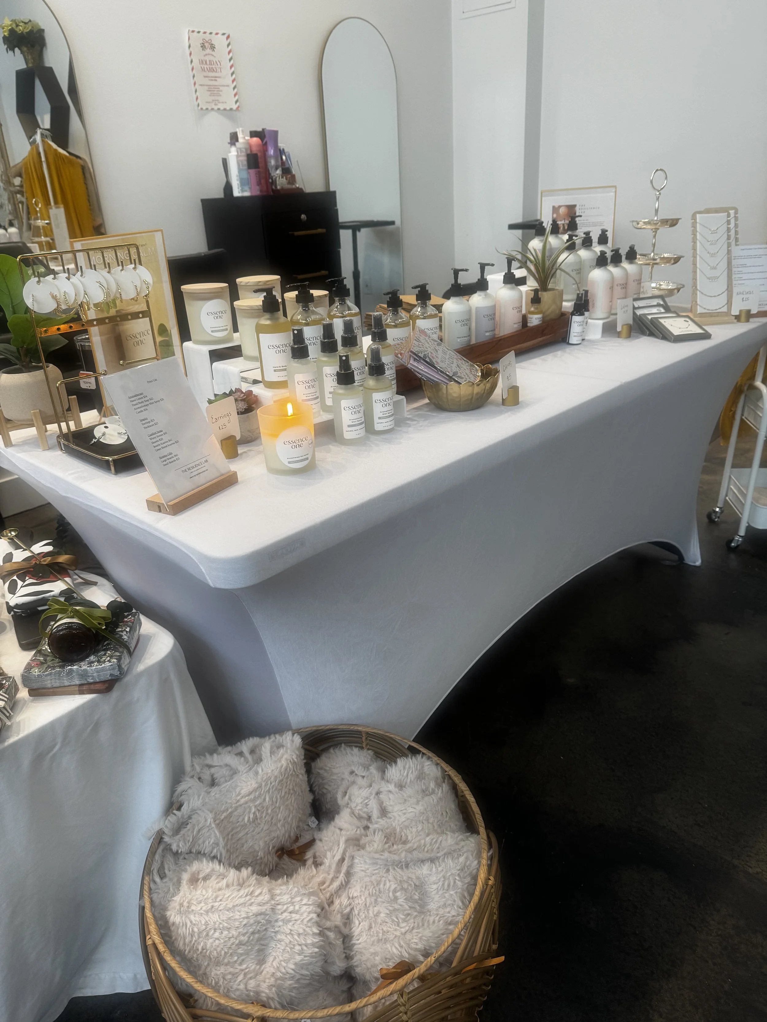 Salon customer with new long natural braids