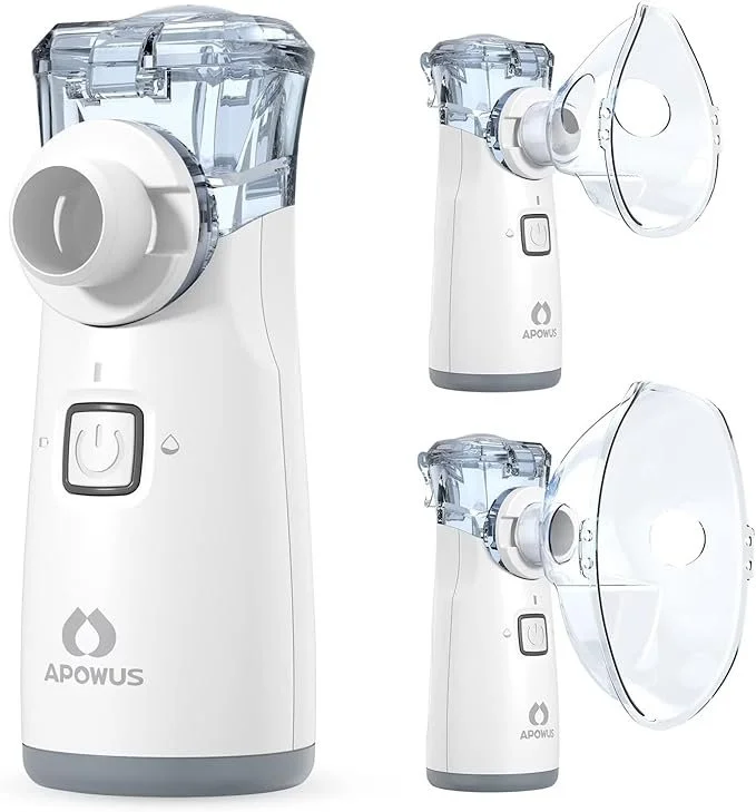 Portable Nebulizer - Nebulizer for Adults and Kids, Nebulizer Machine for Adults and Kids with 3 Modes, Nebulizer Mouthpiece ＆ Mask Accessories for Home and Travel Use APOWUS.