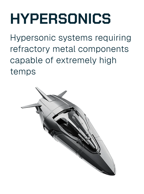Flyer for Hypersonics with an image of a sleek, black and silver hypersonic aircraft.
