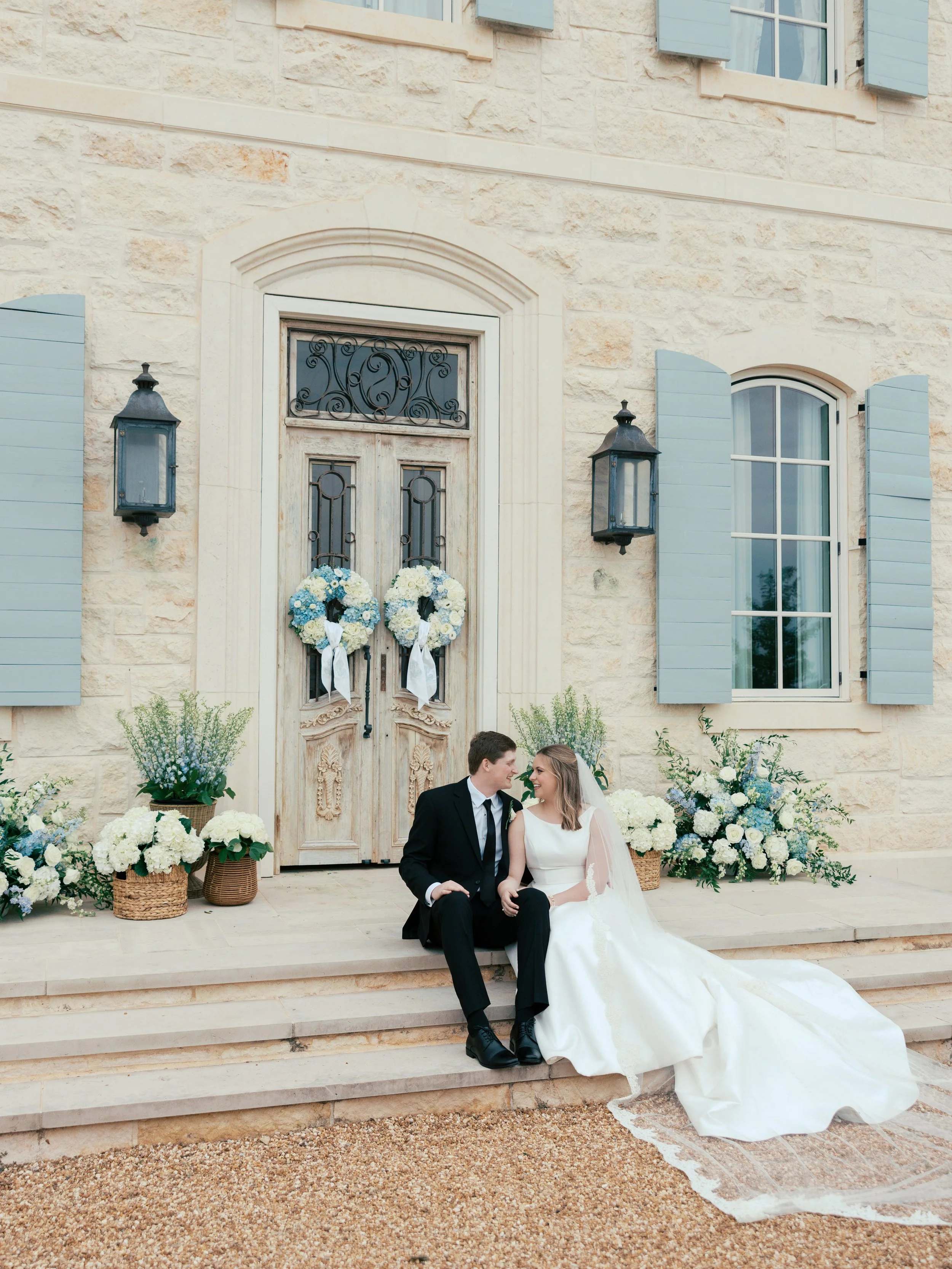 Ceremony location on front steps can also provide a backdrop for any portraits