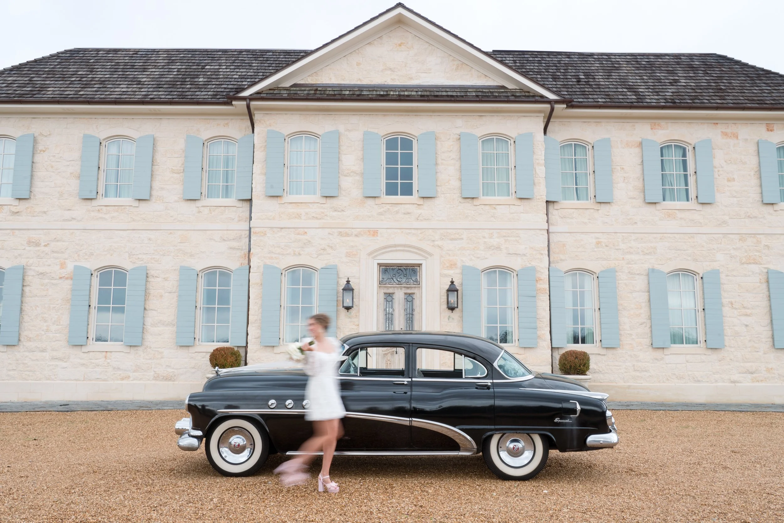 French inspired house makes the perfect backdrop for a getaway car