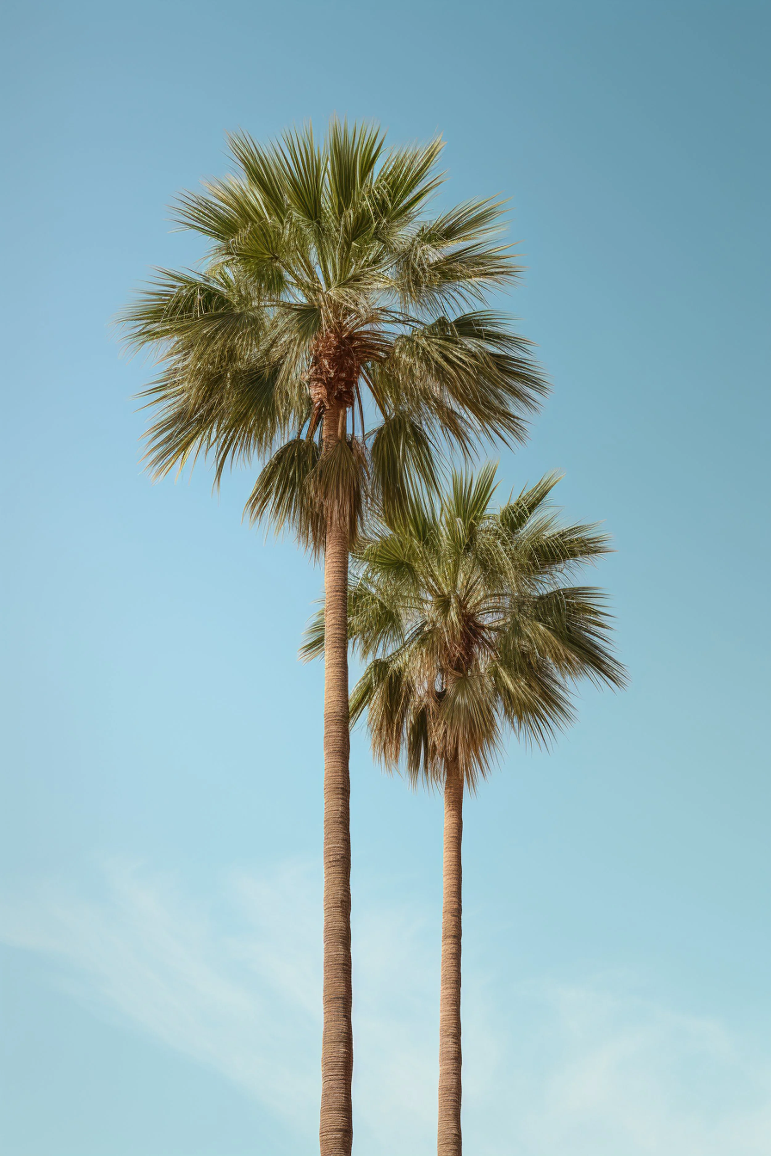 Palm trees against blue sky in Key West, Florida