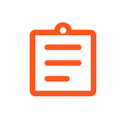 Icon of a clipboard with three horizontal lines representing text