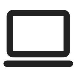 Icon of a laptop computer with a simple black outline.