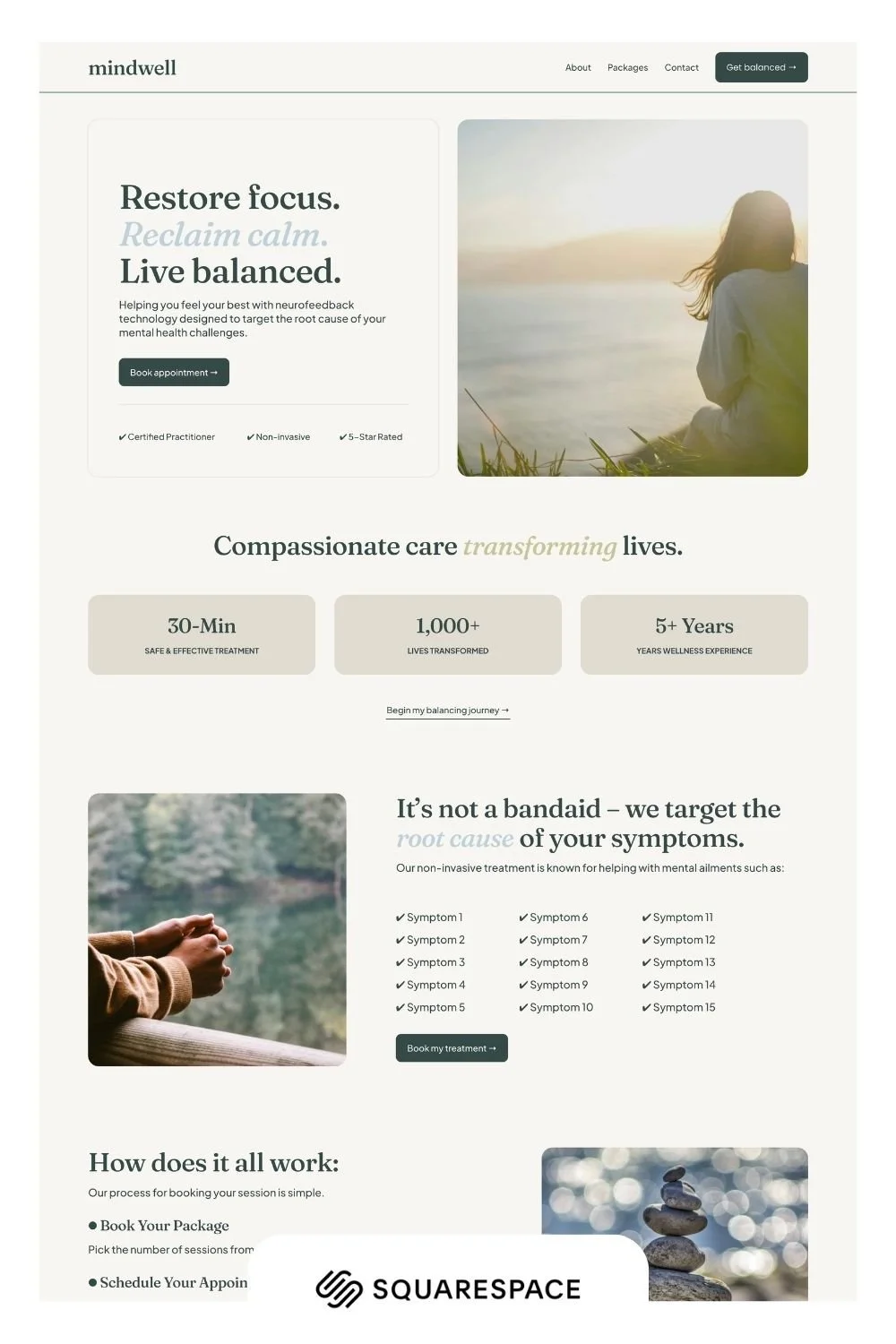 mindwell - Squarespace 7.1 Template & Canva Collateral Pack